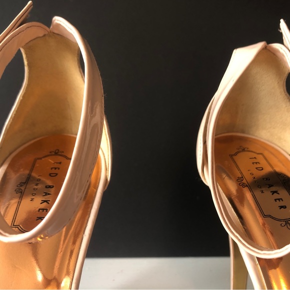 Ted Baker Pink/Nude/Rose Gold Ankle Strap Sandals Heels US 10.5 / EU 41 - Picture 5 of 11